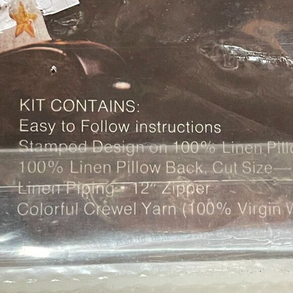 American Eagle Crewel Embroidery Pillow Kit Avon Creative Needlecraft 14"x14" - Picture 2 of 4